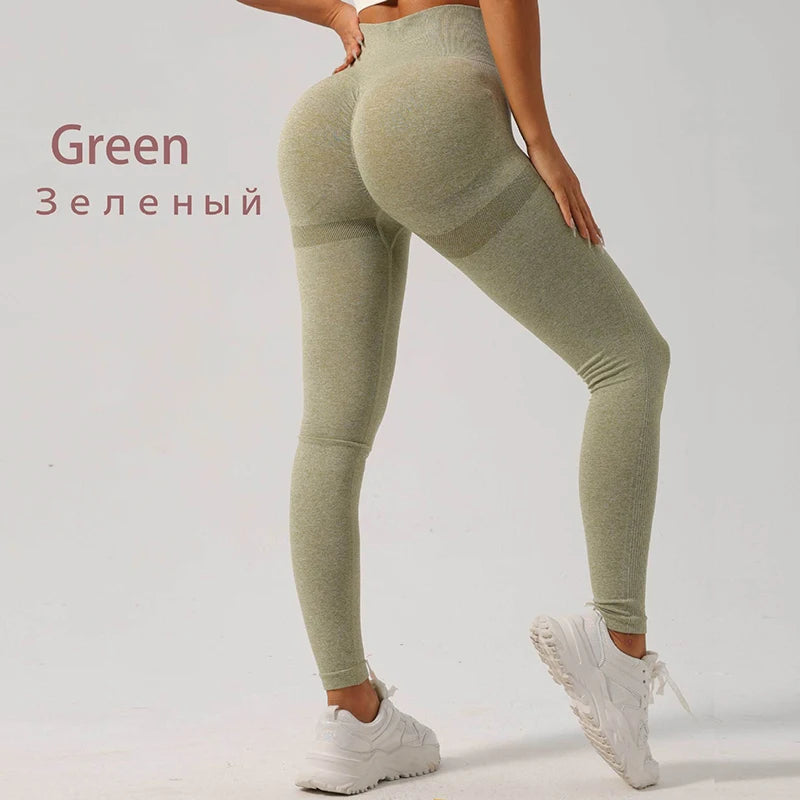 Seamless Leggings Fitness Women Sport High Waist Elastic Solid Yoga Pants Gym Jogging Tummy Control Running Tights Female